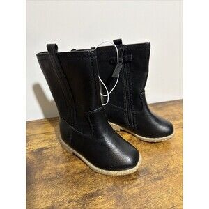 Cat & Jack Girl's Toddler Boots Full Zipper Black Size 5